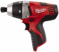 Milwaukee Tool - 12 Volts, Lithium-Ion Battery, 1/4 Inch Keyless Chuck, Pistol Grip Cordless Drill - 250, 750 RPM, 60 Inch/Lbs. Torque, Reversible - Makers Industrial Supply