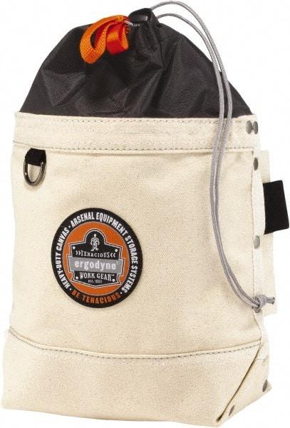 Ergodyne - 1 Pocket White Canvas Tool Bag - 9" Wide x 2" Deep x 12" High - Makers Industrial Supply