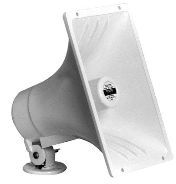 Speco - 40 Max Watt, Rectangular Plastic Standard Horn and Speaker - Weather and Waterproof, 9 Inch Deep - Makers Industrial Supply