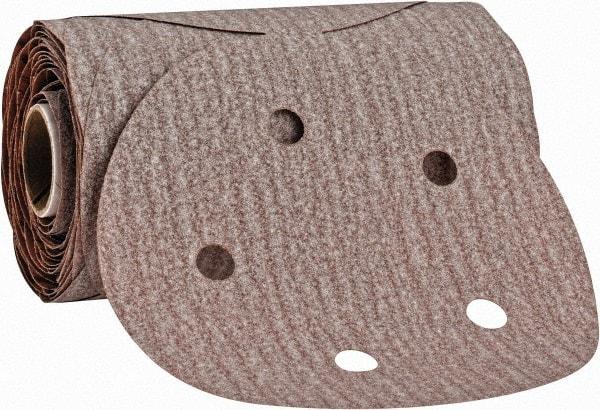 Norton - 5" Diam, 180 Grit Aluminum Oxide Adhesive PSA Disc - Fine Grade, Natural, B Weighted Backing, Flexible - Makers Industrial Supply