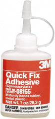 3M - 1 oz Bottle Clear Quick Fix Adhesive - 1 OZ BOTTLE CLEAR 3M QUICK FIX ADHESIVE - Makers Industrial Supply