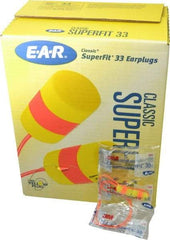 3M - Disposable, Corded, 33 dB, Barrel Earplugs - Yellow, 200 Pairs - Makers Industrial Supply