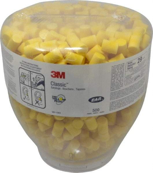 3M - One Touch Disposable Earplug Refill with 29 dB Earplugs - Yellow Earplugs, 500 Pairs - Makers Industrial Supply