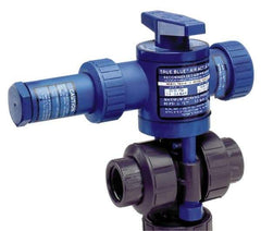 Plast-O-Matic - 1/2" Pipe, PVC Pneumatic Spring Return Actuated Ball Valve - EPDM Seal, True Union End Connection - Makers Industrial Supply