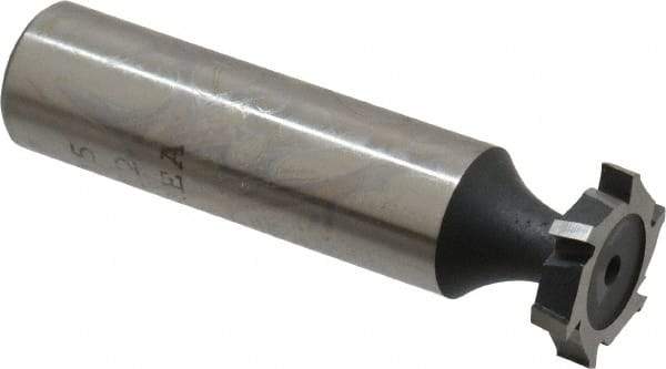 Interstate - 5/8" Diam x 1/8" Face Width, Cobalt, 8 Teeth, Shank Connection Woodruff Keyseat Cutter - Uncoated, 2-1/8" OAL x 1/2" Shank, Staggered Teeth, ANSI 405, Old Standard 5 - Makers Industrial Supply