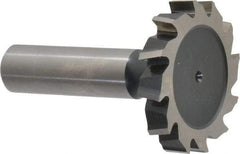 Interstate - 1-1/2" Diam x 1/4" Face Width, Cobalt, 16 Teeth, Shank Connection Woodruff Keyseat Cutter - Uncoated, 2-1/4" OAL x 1/2" Shank, Staggered Teeth, ANSI 812, Old Standard 24 - Makers Industrial Supply