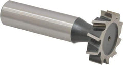 Interstate - 1" Diam x 1/4" Face Width, High Speed Steel, 12 Teeth, Shank Connection Woodruff Keyseat Cutter - Uncoated, 2-1/4" OAL x 1/2" Shank, Staggered Teeth, ANSI 808, Old Standard 15 - Makers Industrial Supply