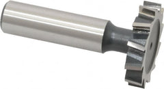 Interstate - 1-1/4" Diam x 1/4" Face Width, High Speed Steel, 14 Teeth, Shank Connection Woodruff Keyseat Cutter - Uncoated, 2-1/4" OAL x 1/2" Shank, Staggered Teeth, ANSI 810, Old Standard 21 - Makers Industrial Supply