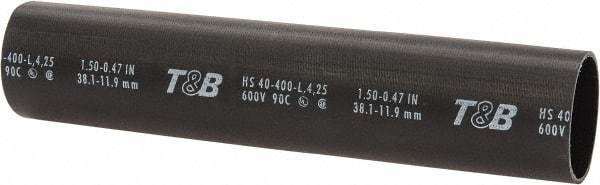 Thomas & Betts - 8" Long, 3:1, Polyolefin Heat Shrink Electrical Tubing - Black - Makers Industrial Supply