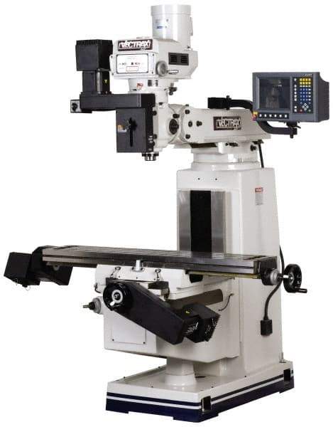 Vectrax - 49" Long x 9" Wide, 3 Phase Acurite Millpower CNC Milling Machine - Variable Speed Pulley Control, R8 Taper, 3 hp - Makers Industrial Supply