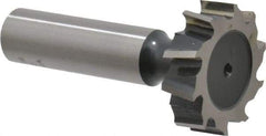 Interstate - 1-1/8" Diam x 5/16" Face Width, High Speed Steel, 12 Teeth, Shank Connection Woodruff Keyseat Cutter - Uncoated, 2-5/16" OAL x 1/2" Shank, Staggered Teeth, ANSI 1009, Old Standard C - Makers Industrial Supply