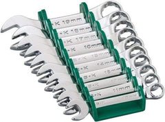 SK - 10 Piece, 10 to 19mm, 12 Point, Combination Wrench Set - Metric System of Measurement, Chrome Finish, Comes in Plastic Tray - Makers Industrial Supply