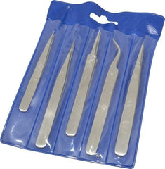 Value Collection - Stainless Steel Tweezer Set - 5 Piece - Makers Industrial Supply