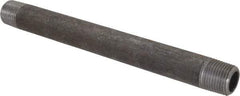 Made in USA - Schedule 80, 1/2" Diam x 8" Long Black Pipe Nipple - Threaded - Makers Industrial Supply