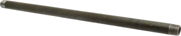 Made in USA - Schedule 80, 1/2" Diam x 18" Long Black Pipe Nipple - Threaded - Makers Industrial Supply