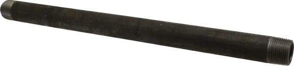 Made in USA - Schedule 80, 1" Diam x 18" Long Black Pipe Nipple - Threaded - Makers Industrial Supply