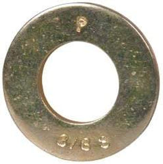 Made in USA - 3/8" Screw, Grade 8 Alloy Steel SAE Flat Washer - 13/32" ID x 13/16" OD, 0.072" Thick, Zinc Yellow Dichromate Finish - Makers Industrial Supply