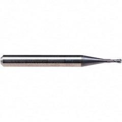 Emuge - 1.5mm Diam, 2.5mm LOC, 2 Flute Solid Carbide Roughing & Finishing End Mill - TiAlN Finish, 57mm OAL, 6mm Shank Diam, Cylindrical Shank, 30° Helix, Stub Length - Makers Industrial Supply