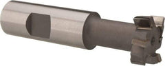 Made in USA - 31/32" Cut Diam, 25/64" Cut Width, 17/32" Neck Diam, 3/4" Shank Diam, 3-7/16" OAL, C2 Carbide-Tipped T-Slot Cutter - Uncoated, 1/2" Bolt, 2-1/16" Shank Length, Staggered Teeth, 6 Teeth, Weldon Flat - Makers Industrial Supply