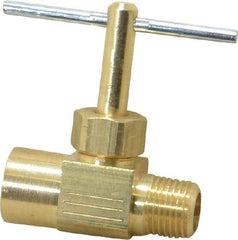 Parker - 1/8" Pipe, Inline Needle Valve - FNPTF x MNPTF Ends, Brass Valve, 150 Max psi - Makers Industrial Supply