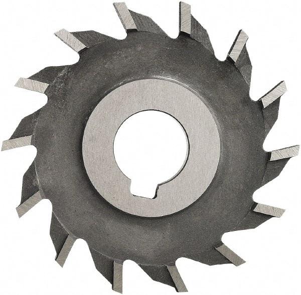 Made in USA - 4" Diam x 9/16" Width of Cut, 24 Teeth, High Speed Steel Side Milling Cutter - Straight Teeth, Uncoated - Makers Industrial Supply