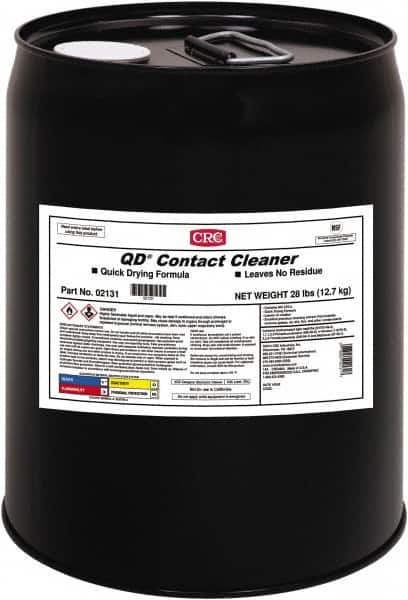 CRC - 5 Gallon Pail Contact Cleaner - 0°F Flash Point, 22,600 Volt Dielectric Strength, Flammable, Food Grade, Plastic Safe - Makers Industrial Supply