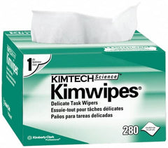 Kimtech - Dry Clean Room/Lab/Critical Task Wipes - Pop-Up, 8-3/8" x 4-3/8" Sheet Size, White - Makers Industrial Supply