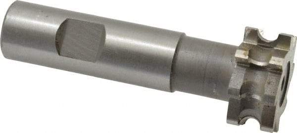 Whitney Tool Co. - 1/8" Radius, 1/4" Circle Diam, 1-1/4" Cutter Diam, 9/16" Cutting Width, Shank Connection, Concave Radius Cutter - 3/4" Shank Diam, 3-1/2" OAL, High Speed Steel, Uncoated, Profile Ground, 8 Teeth, Weldon Flat - Makers Industrial Supply