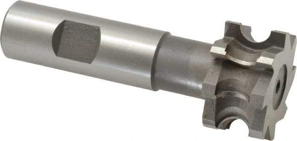 Whitney Tool Co. - 3/16" Radius, 3/8" Circle Diam, 1-3/8" Cutter Diam, 3/4" Cutting Width, Shank Connection, Concave Radius Cutter - 3/4" Shank Diam, 3-1/2" OAL, High Speed Steel, Uncoated, Profile Ground, 8 Teeth, Weldon Flat - Makers Industrial Supply