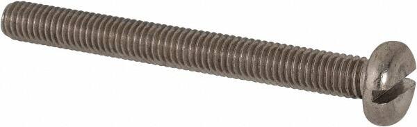 Value Collection - M6x1.00 Metric Coarse, 60mm Length Under Head Slotted Drive Machine Screw - Pan Head, Grade 316 & A4 Stainless Steel, Uncoated, Without Washer - Makers Industrial Supply