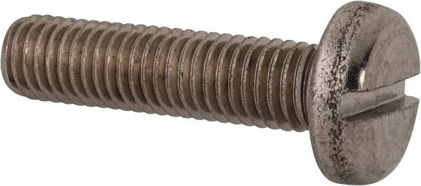 Value Collection - M10x1.50 Metric Coarse, 40mm Length Under Head Slotted Drive Machine Screw - Pan Head, Grade 316 & A4 Stainless Steel, Uncoated, Without Washer - Makers Industrial Supply