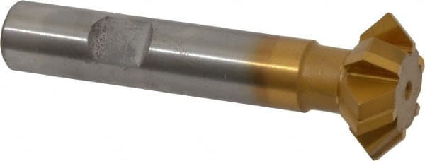 Whitney Tool Co. - 1° 1" Cut Diam, 3/8" Cut Width, 1/2" Shank, Carbide-Tipped Double-Angle Cutter - Makers Industrial Supply