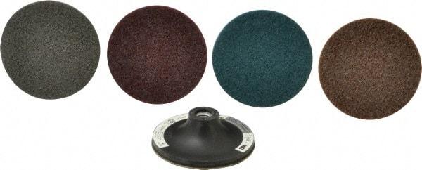 3M - 5 Piece, 4" Disc Diam, Abrasive Disc Kit - Nonwoven, Coarse, Medium, Very Fine, Super Fine Grade, Aluminum Oxide\xB6Silicon Carbide - Makers Industrial Supply