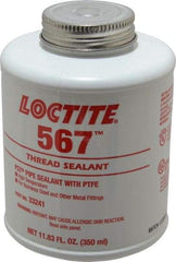 Loctite - 350 ml Brush Top Can White Pipe Sealant - Methacrylate Ester, 400°F Max Working Temp, For Sealing Metal Tapered Pipe Threads & Fittings Up to 2" - Makers Industrial Supply