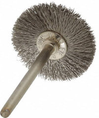 Anderson - 1" OD, 1/8" Shank Diam, Crimped Stainless Steel Wheel Brush - 0.005" Filament Diam, 25,000 RPM - Makers Industrial Supply