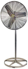 Airmaster - 30" Blade, 1/4 hp, 8,800 Max CFM, Single Phase Food Service Non-Adjustable Pedestal Fan - 115/230 Volts, 1 Speed - Makers Industrial Supply