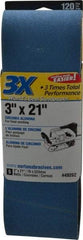 Norton - 3" Wide x 21" OAL, 120 Grit, Zirconia Alumina Abrasive Belt - Zirconia Alumina, Fine, Coated, Y Weighted Cloth Backing, Series 3X - Makers Industrial Supply