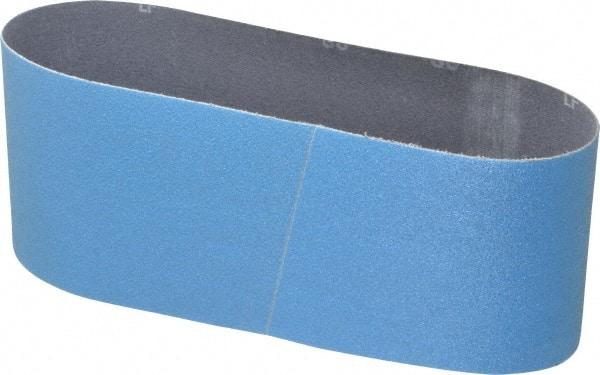 Norton - 4" Wide x 24" OAL, 80 Grit, Zirconia Alumina Abrasive Belt - Zirconia Alumina, Medium, Coated, Y Weighted Cloth Backing, Series 3X - Makers Industrial Supply