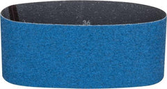 Norton - 4" Wide x 24" OAL, 36 Grit, Zirconia Alumina Abrasive Belt - Zirconia Alumina, Very Coarse, Coated, Y Weighted Cloth Backing, Series 3X - Makers Industrial Supply