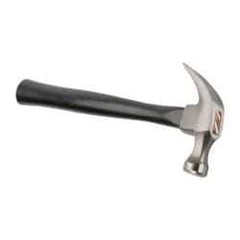 Stanley - 13/16 Lb Head, Curved Claw Nail Hammer - 12-19/64" OAL, Carbon Steel Head, Smooth Face, Wood Handle - Makers Industrial Supply