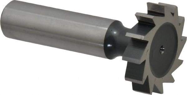 Interstate - 1-1/8" Diam x 1/4" Face Width, Cobalt, 12 Teeth, Shank Connection Woodruff Keyseat Cutter - Uncoated, 2-1/4" OAL x 1/2" Shank, Straight Teeth, ANSI 809, Old Standard 18 - Makers Industrial Supply