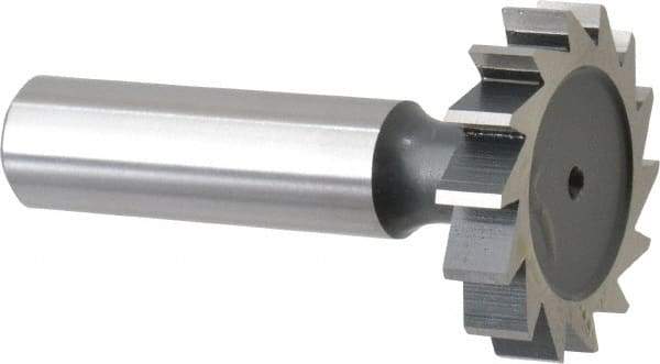 Interstate - 1-1/4" Diam x 1/4" Face Width, Cobalt, 14 Teeth, Shank Connection Woodruff Keyseat Cutter - Uncoated, 2-1/4" OAL x 1/2" Shank, Straight Teeth, ANSI 810, Old Standard 21 - Makers Industrial Supply