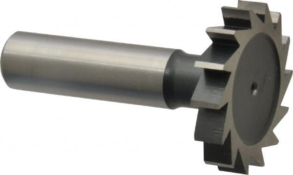 Interstate - 1-3/8" Diam x 1/4" Face Width, Cobalt, 14 Teeth, Shank Connection Woodruff Keyseat Cutter - Uncoated, 2-1/4" OAL x 1/2" Shank, Straight Teeth, ANSI 811, Old Standard 22 - Makers Industrial Supply