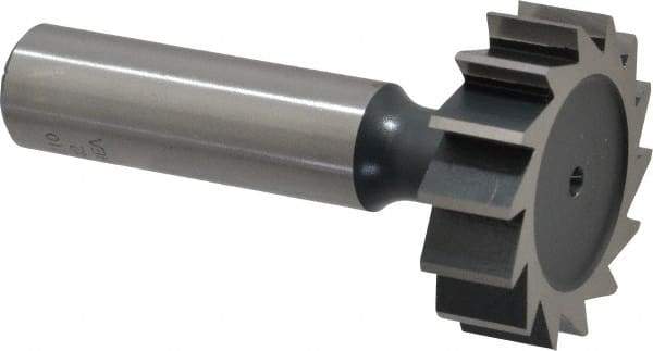 Interstate - 1-1/4" Diam x 3/8" Face Width, Cobalt, 14 Teeth, Shank Connection Woodruff Keyseat Cutter - Uncoated, 2-3/8" OAL x 1/2" Shank, Straight Teeth, ANSI 1210, Old Standard E - Makers Industrial Supply