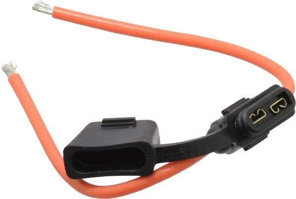 Ferraz Shawmut - 30 Amp AF Black Automotive Fuse Holder - 32 Volt, Orange #12 Wire - Makers Industrial Supply