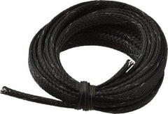 Techflex - Black/White Braided Expandable Cable Sleeve - 10' Coil Length, -103 to 257°F - Makers Industrial Supply