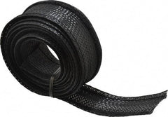 Techflex - Black Braided Cable Sleeve - 10' Coil Length, -103 to 257°F - Makers Industrial Supply