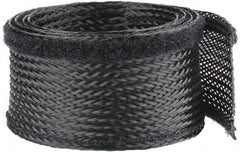 Techflex - Black Braided Cable Sleeve - 3' Coil Length, -103 to 257°F - Makers Industrial Supply