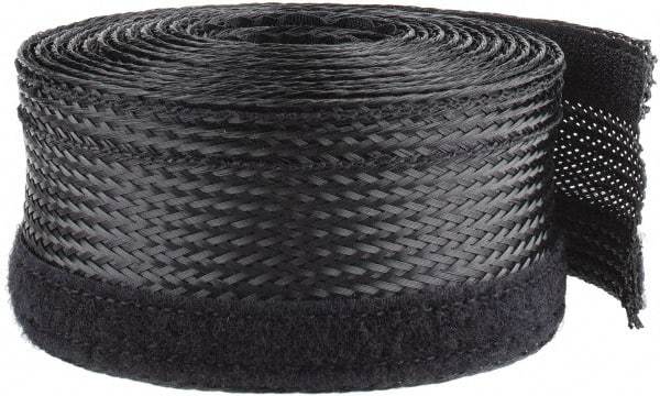 Techflex - Black Braided Cable Sleeve - 10' Coil Length, -103 to 257°F - Makers Industrial Supply