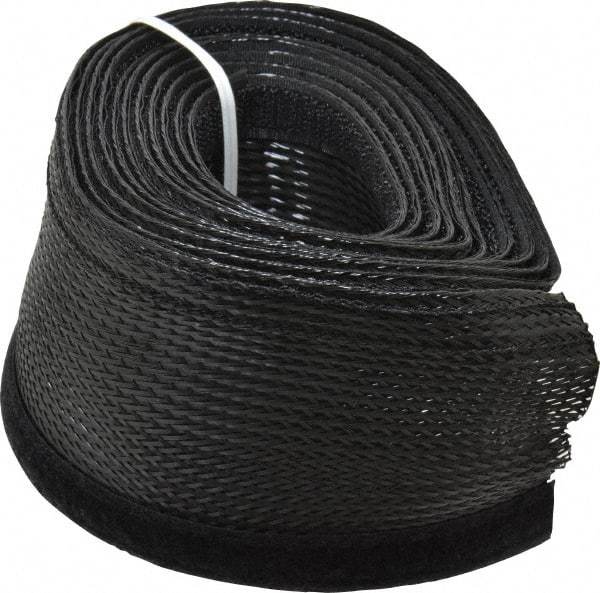 Techflex - Black Braided Cable Sleeve - 10' Coil Length, -103 to 257°F - Makers Industrial Supply